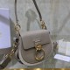 Chloe Small Tess Shoulder Bag In Grey Calfskin