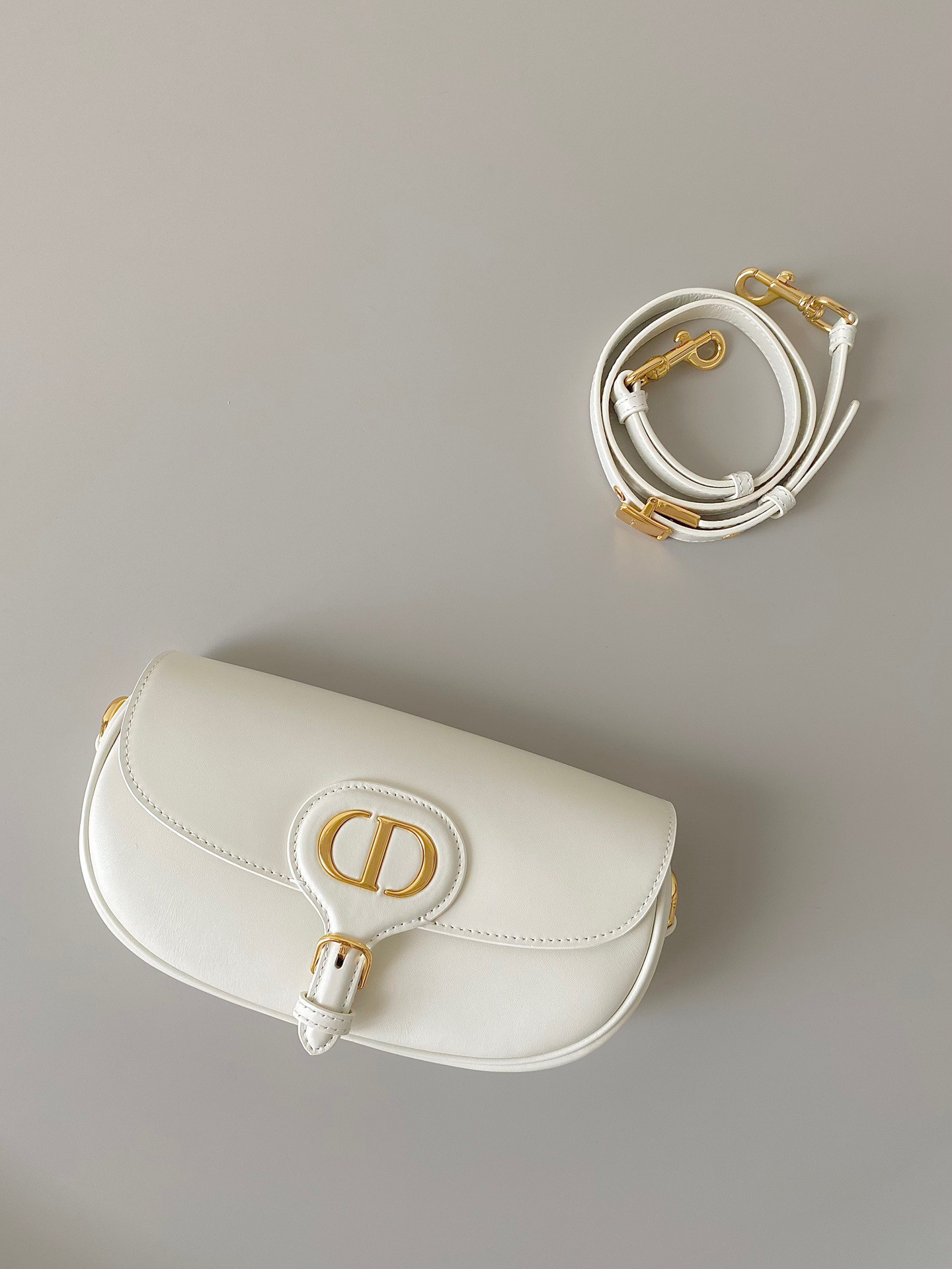 Dior Bobby East-West Bag In White Box Calfskin