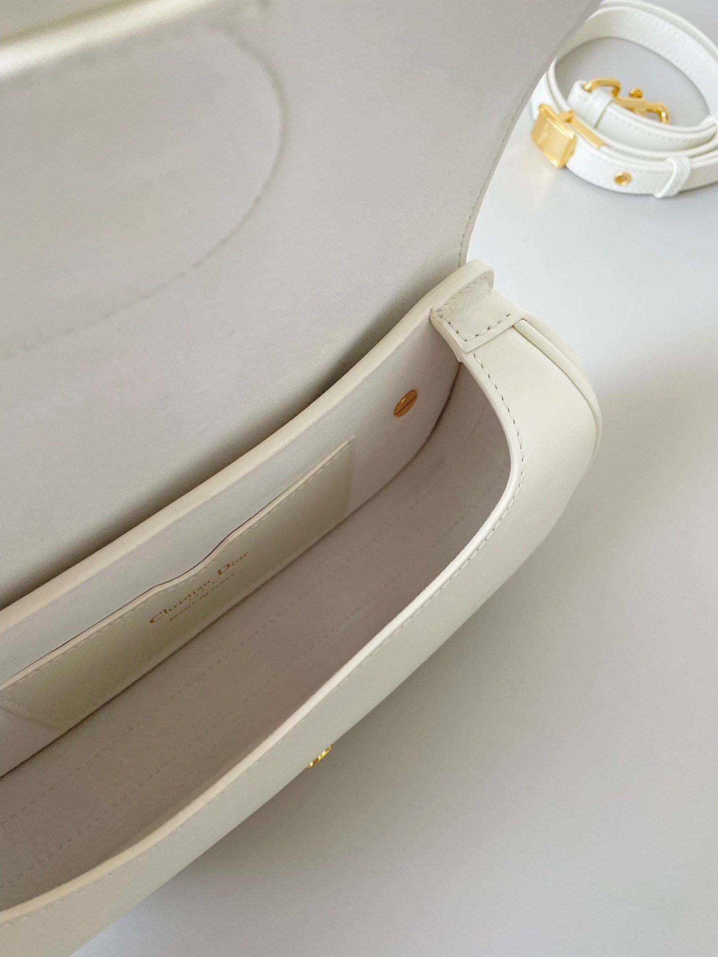 Dior Bobby East-West Bag In White Box Calfskin