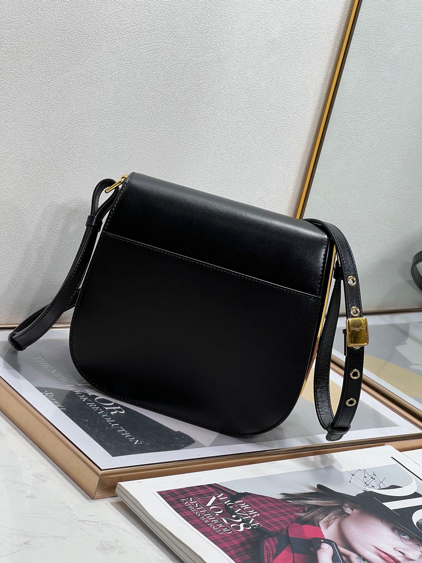 Dior Bobby Frame Bag In Black Box Calfskin