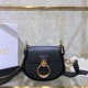 Chloe Small Tess Shoulder Bag In Black Calfskin