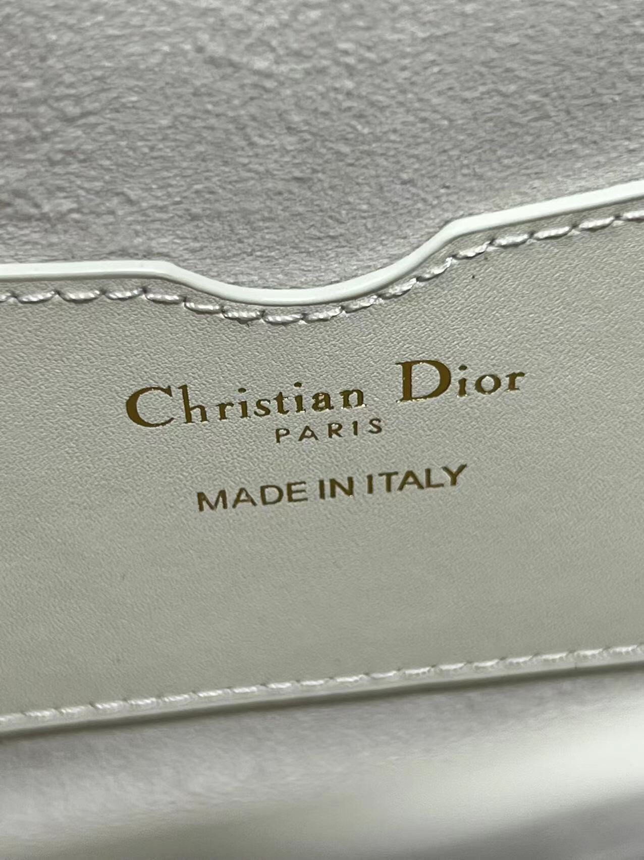 Dior Bobby Frame Bag In White Box Calfskin