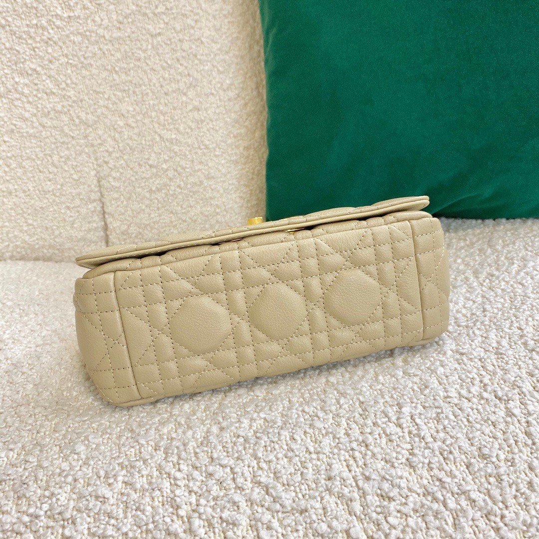 Dior Caro Small Bag In Beige Cannage Calfskin