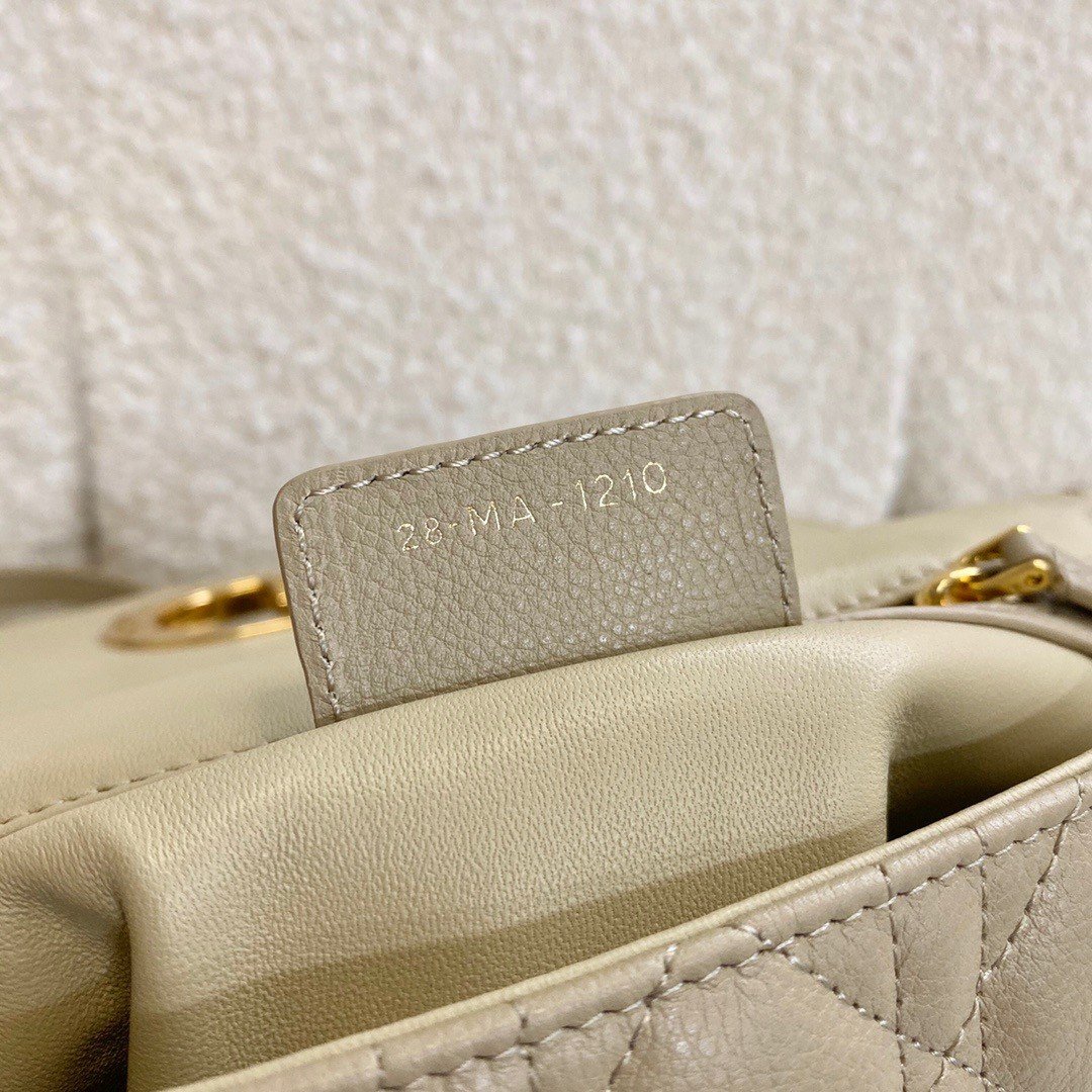 Dior Caro Small Bag In Beige Cannage Calfskin