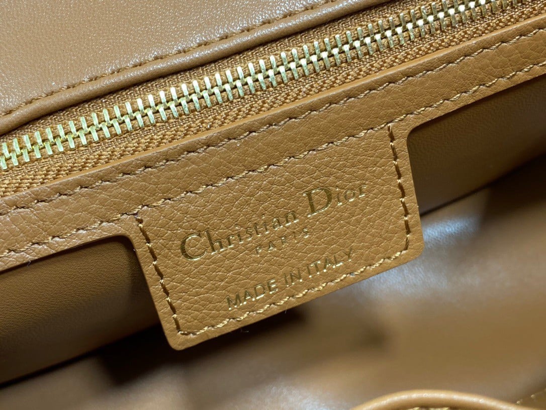 Dior Caro Small Bag In Brown Cannage Calfskin