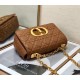 Dior Caro Small Bag In Brown Cannage Calfskin