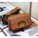 Dior Caro Small Bag In Brown Cannage Calfskin