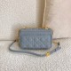 Dior Caro Small Bag In Cloud Blue Cannage Calfskin