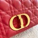 Dior Caro Small Bag In Red Cannage Calfskin