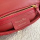 Dior Caro Small Bag In Red Cannage Calfskin