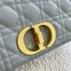 Dior Caro Medium Bag In Grey Cannage Calfskin