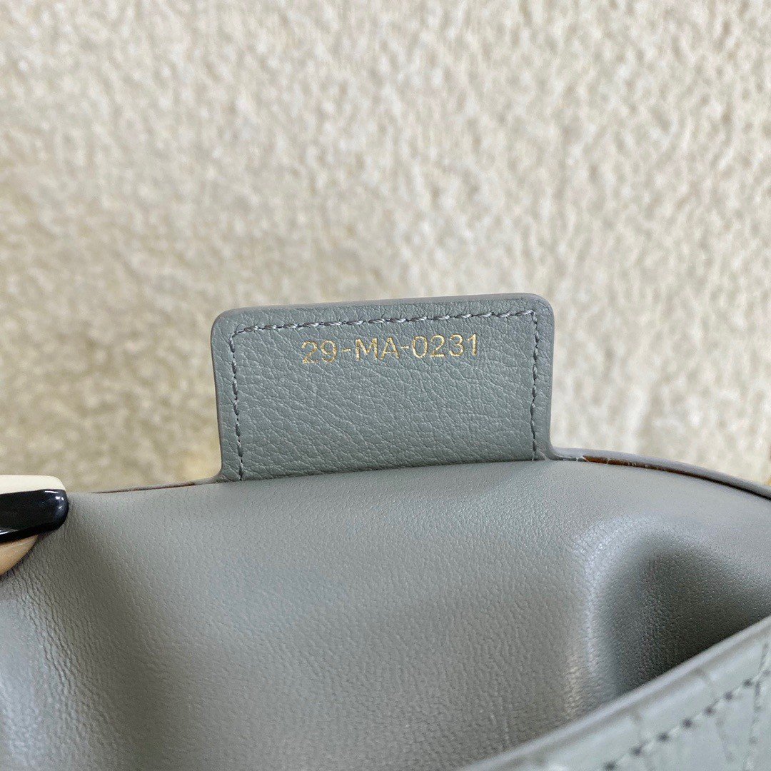 Dior Caro Medium Bag In Grey Cannage Calfskin