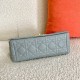 Dior Caro Medium Bag In Grey Cannage Calfskin