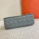 Dior Caro Large Bag In Grey Cannage Calfskin