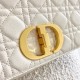 Dior Caro Large Bag In White Cannage Calfskin