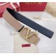 Valentino VLogo Reversible Belt 70mm in Beige and Black Calfskin