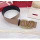 Valentino VLogo Reversible Belt 70mm in Beige and Black Calfskin