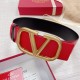 Valentino VLogo Reversible Belt 70mm in Black and Red Calfskin