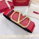 Valentino VLogo Reversible Belt 70mm in Black and Red Calfskin