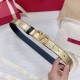 Valentino VLogo Reversible Belt 30mm in Black and Gold Metallic Calfskin