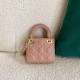 Dior Lady Dior Micro Bag In Poudre Cannage Lambskin