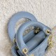 Dior Lady Dior Micro Bag In Blue Cannage Lambskin