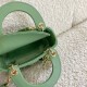 Dior Lady Dior Micro Bag In Mint Cannage Lambskin