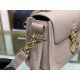 Chloe Small Tess Day Bag In Grey Grained Leather