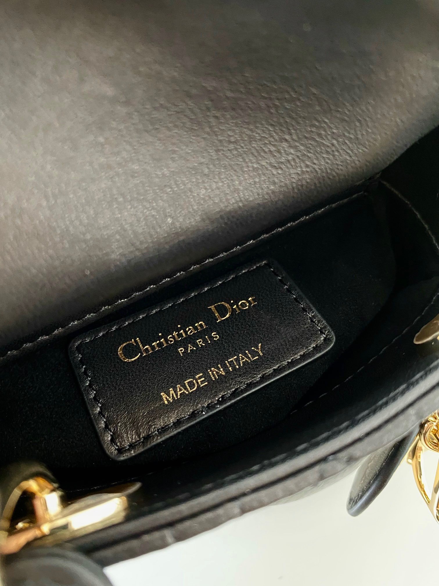 Dior Lady Dior Micro Bag In Black Cannage Lambskin