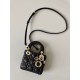 Dior Lady Dior Micro Bag In Black Cannage Lambskin