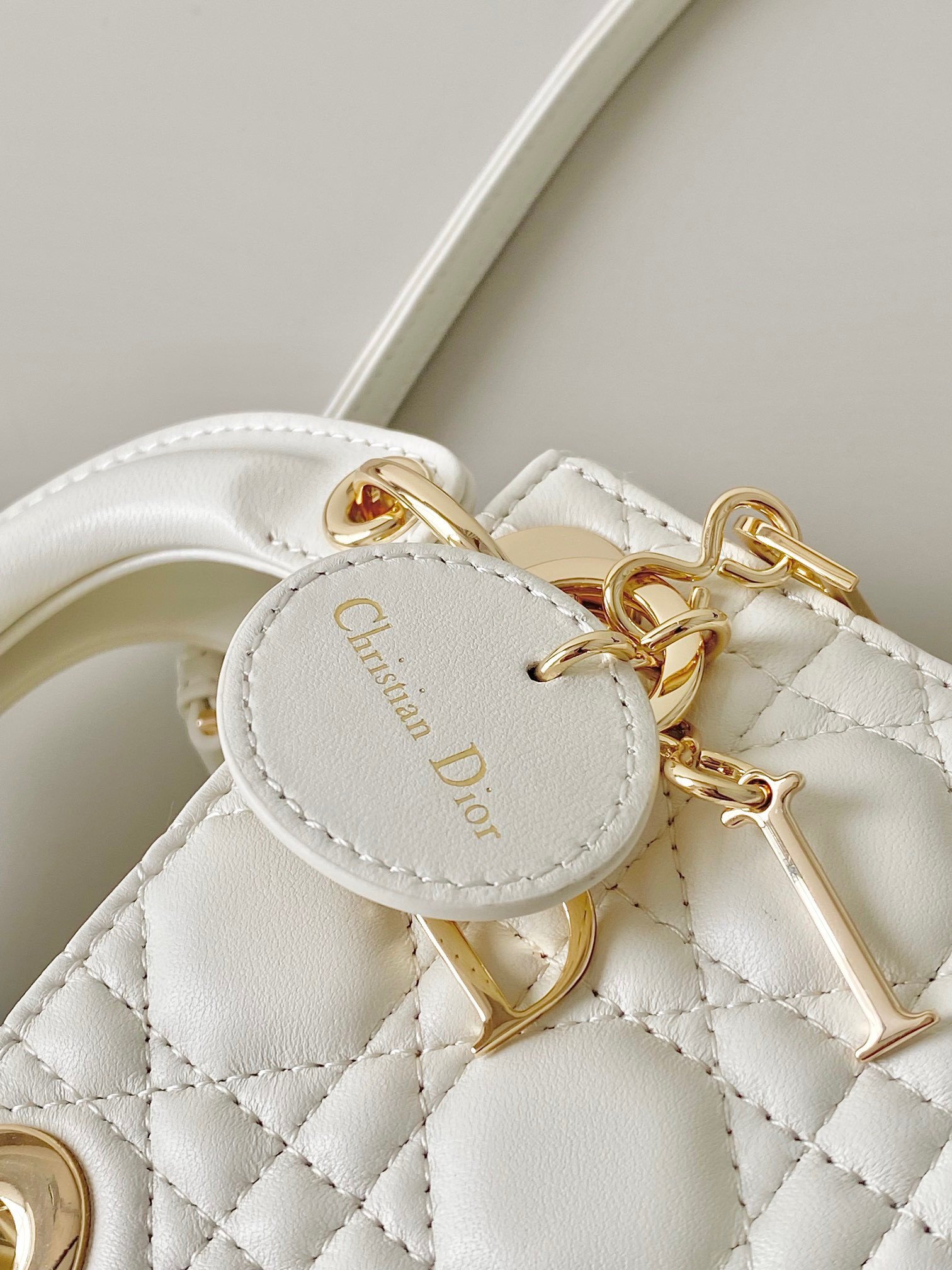 Dior Lady Dior Micro Bag In White Cannage Lambskin