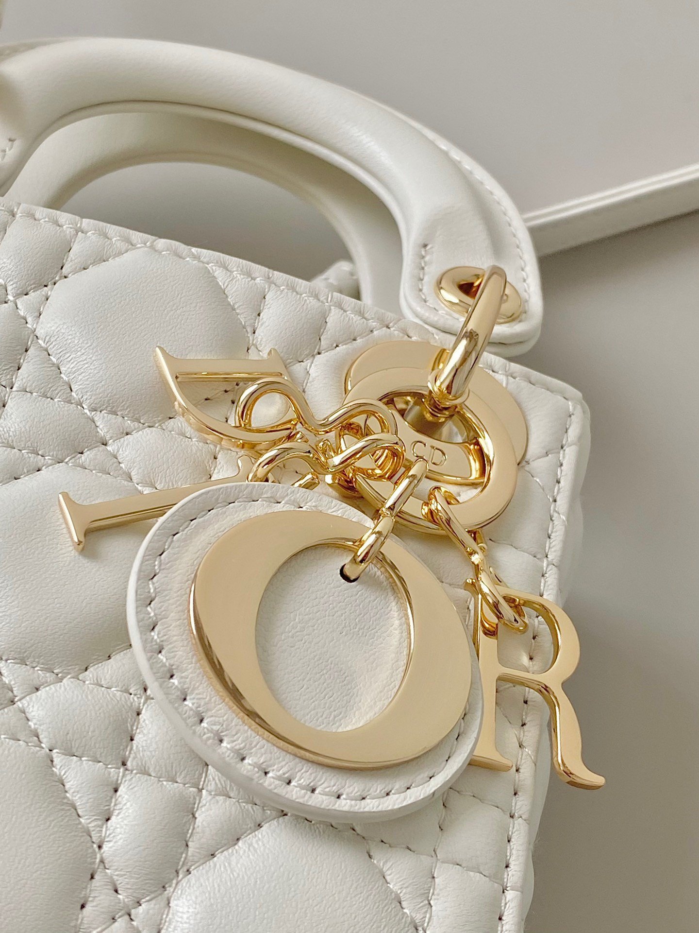 Dior Lady Dior Micro Bag In White Cannage Lambskin