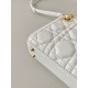 Dior Lady Dior Micro Bag In White Cannage Lambskin