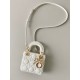 Dior Lady Dior Micro Bag In White Cannage Lambskin