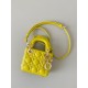 Dior Lady Dior Micro Bag In Yellow Cannage Lambskin