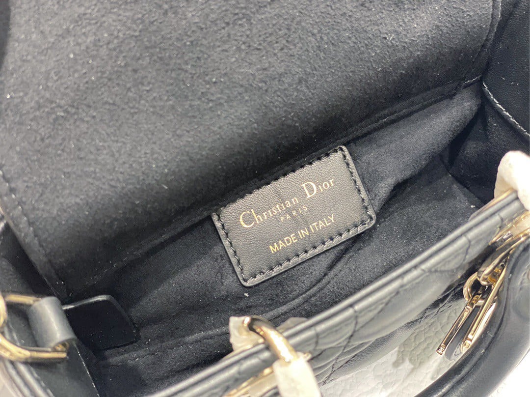 Dior Lady D-Joy Micro Bag In Black Cannage Lambskin