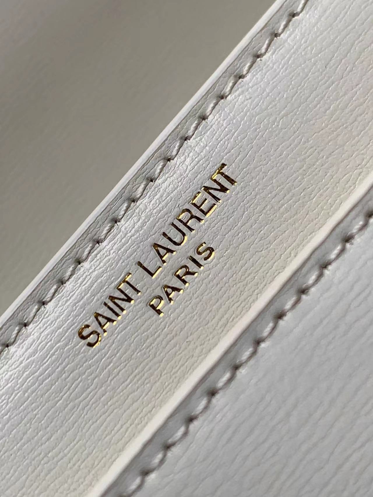 Saint Laurent Sunset Medium Chain Bag In White Calfskin