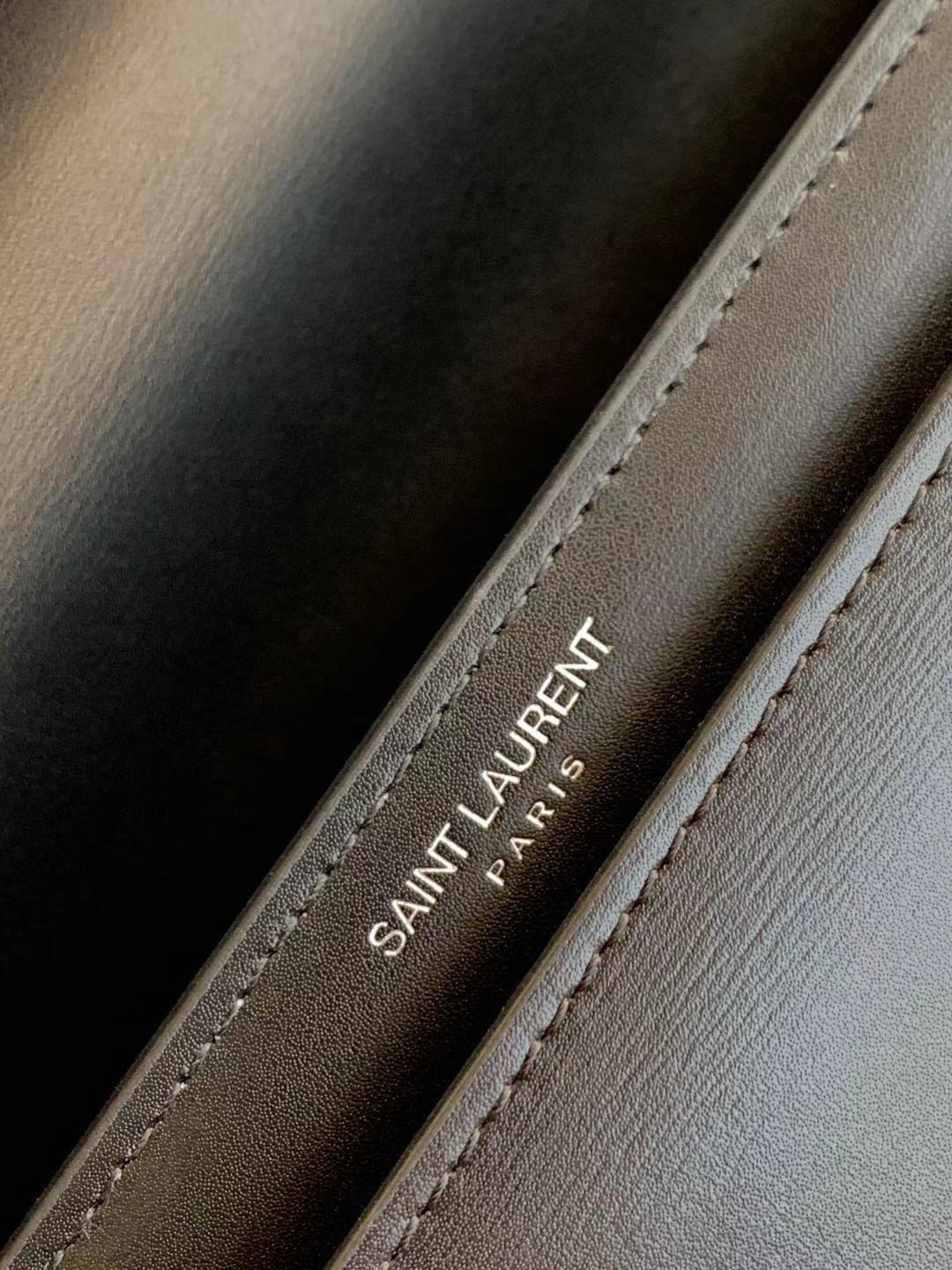 Saint Laurent Sunset Medium Chain Bag In Noir Calfskin