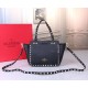 Valentino Rockstud Mini Tote In Black Grained Leather