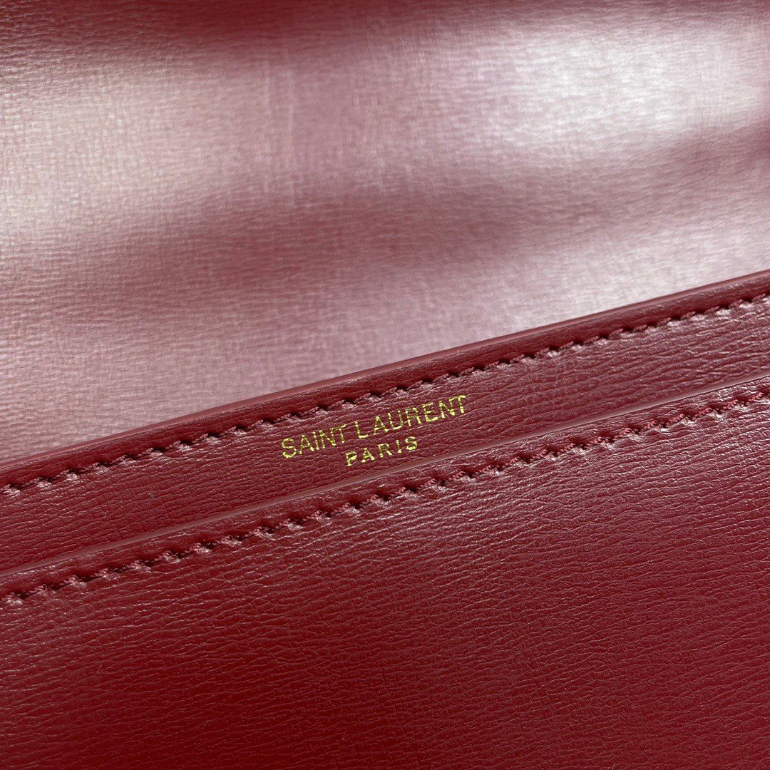 Saint Laurent Sunset Medium Top Handle Bag In Red Calfskin