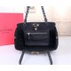 Valentino Rockstud Small Tote In Black Grained Calfskin