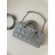 Dior Lady D-Joy Medium Bag In Grey Calfskin with Diamond Motif