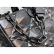 Dior Lady D-Joy Medium Bag In Black Calfskin with Diamond Motif