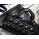 Dior Lady D-Joy Medium Bag In Black Calfskin with Diamond Motif