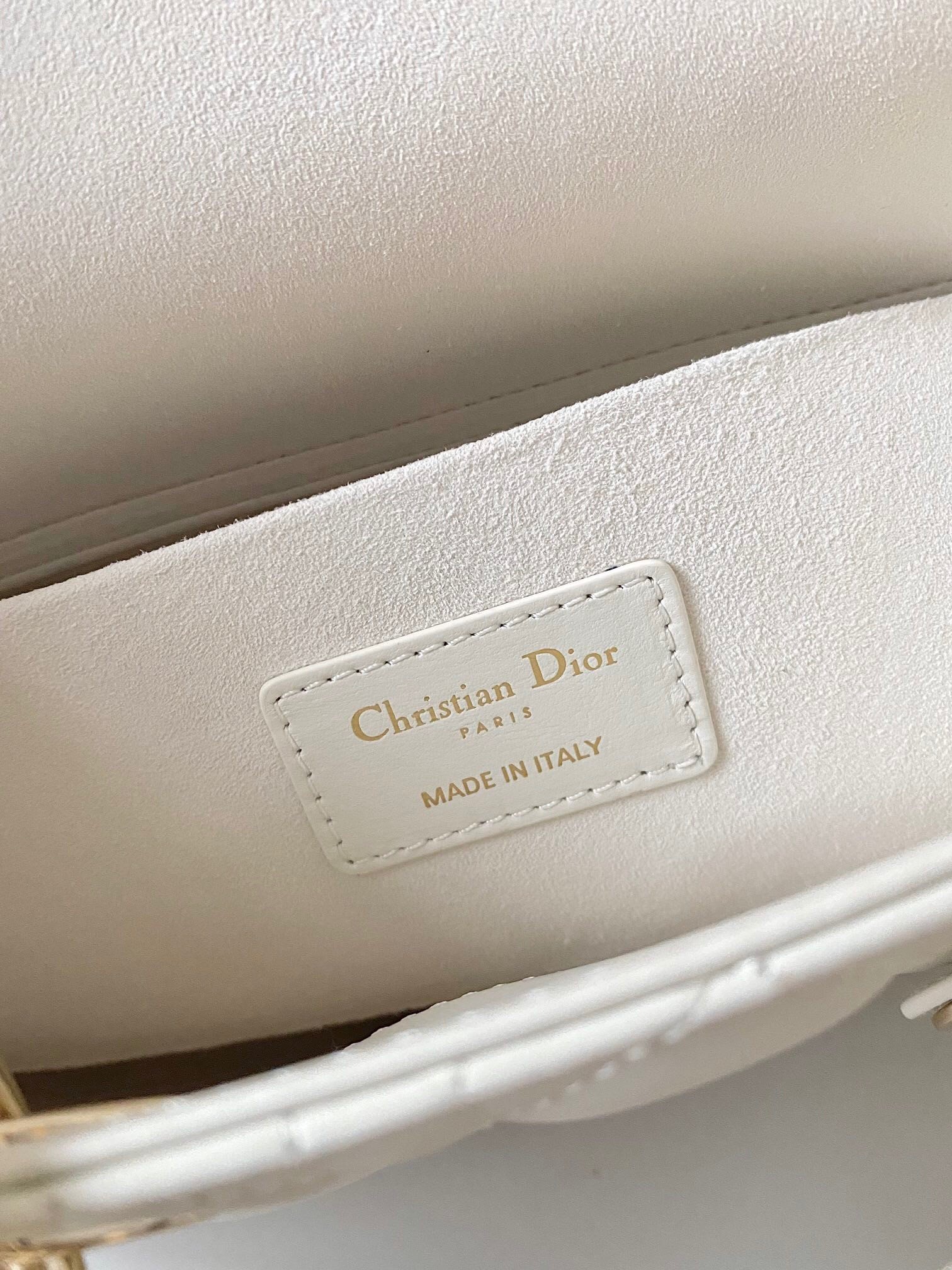 Dior Lady D-Joy Medium Bag In White Cannage Lambskin