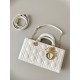 Dior Lady D-Joy Medium Bag In White Cannage Lambskin