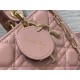 Dior Lady D-Joy Medium Bag In Peony Pink Cannage Lambskin