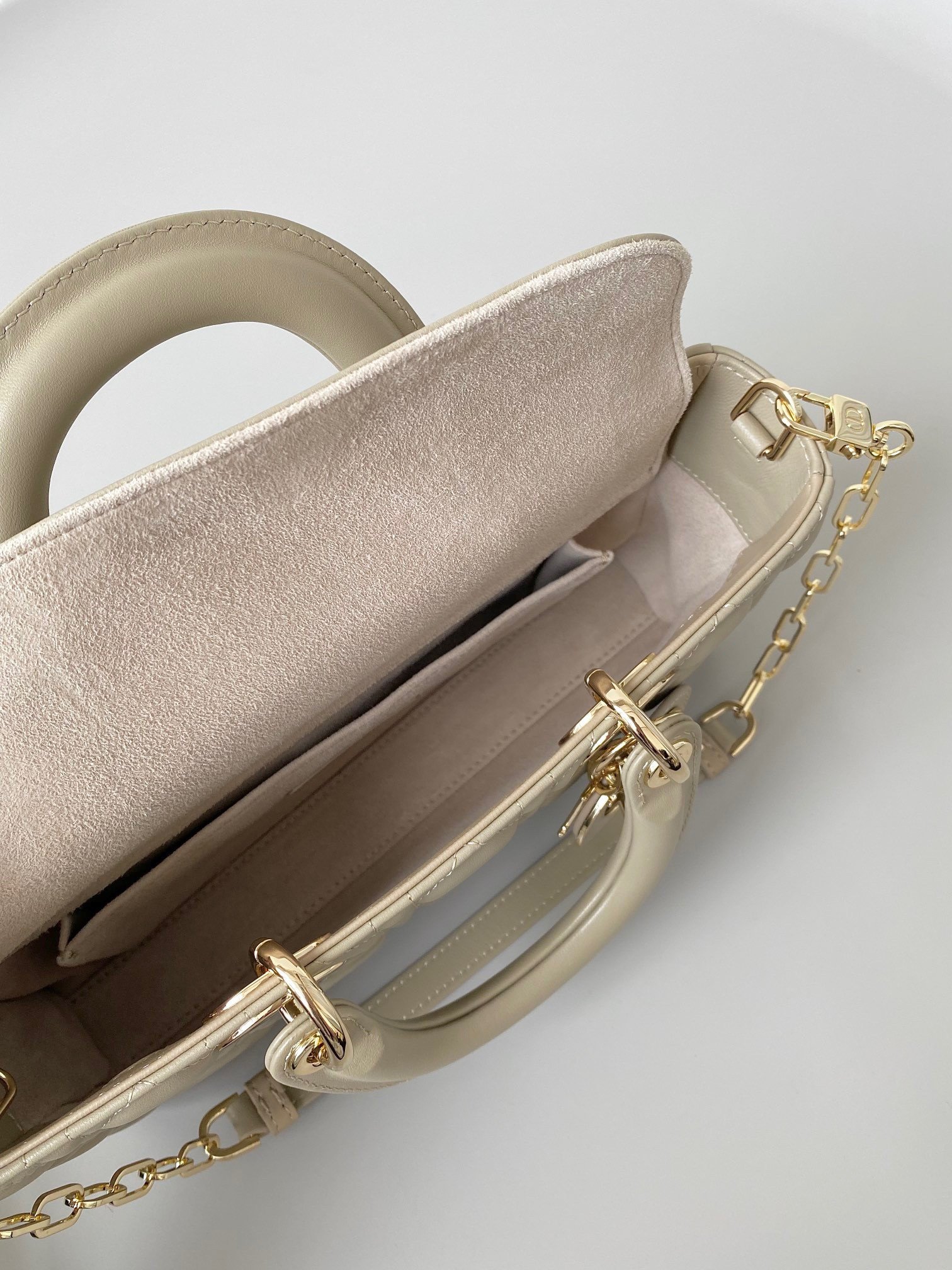 Dior Lady D-Joy Medium Bag In Sand Cannage Lambskin