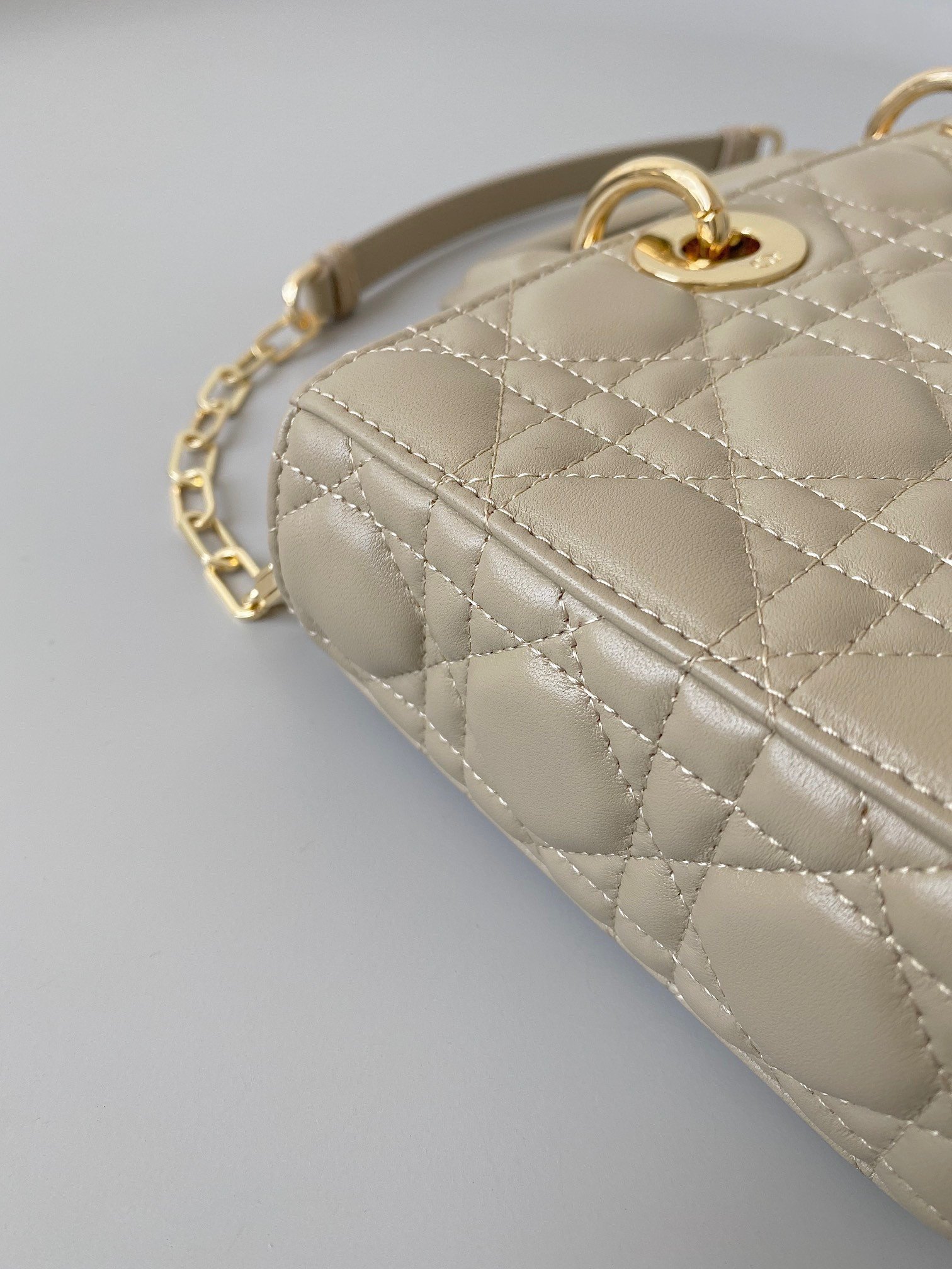 Dior Lady D-Joy Medium Bag In Sand Cannage Lambskin