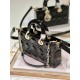 Dior Lady D-Joy Medium Bag In Black Patent Cannage Calfskin